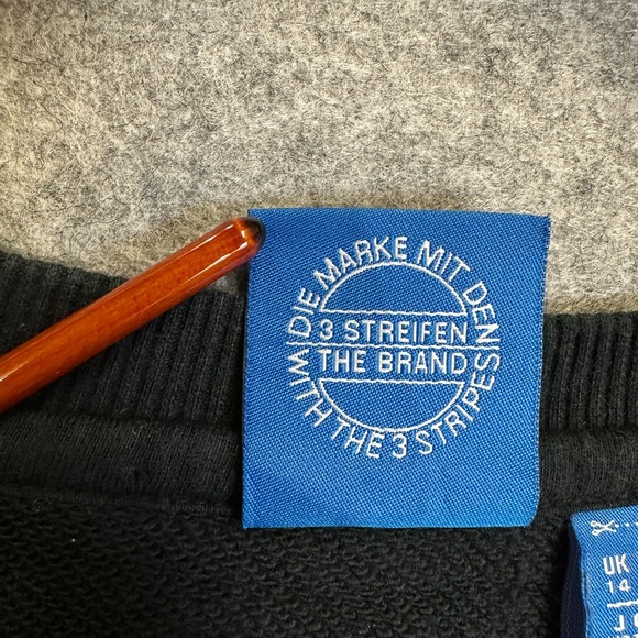 Adidas Originals Black Trefoil Sweatshirt Floral Logo Crewneck Men's M - Picture 15 of 16